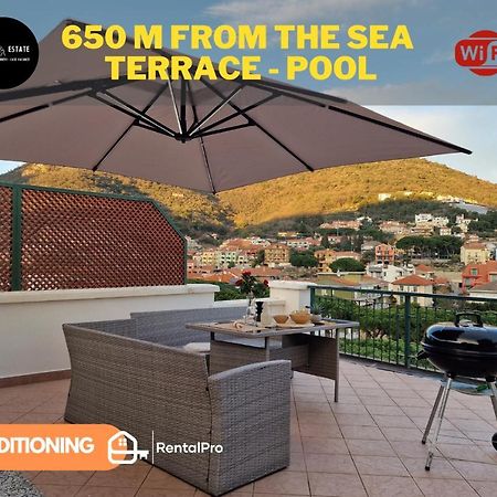 650 Metri Dal Mare - Wifi - Terrazzo - Piscina - A/C Apartment Pietra Ligure Luaran gambar